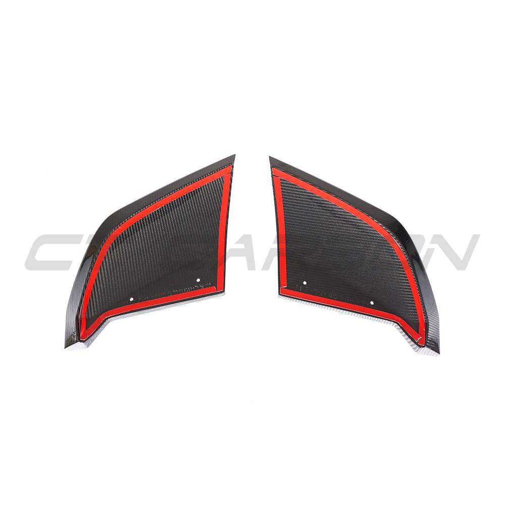 AUDI R8 V10 GEN 2 2015-2019 CARBON FIBRE REAR BUMPER LOWER CORNERS-Accessories-CT CARBON-CT Carbon - High-quality carbon fiber and gloss black aerodynamic parts for premium sports and luxury vehicles.