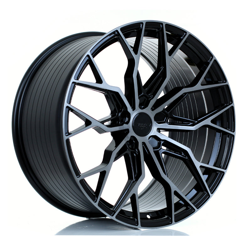 JUDD JSF1 22x9 ET25-50 5X112 GLOSS BLACK TITANIUM BRUSHED