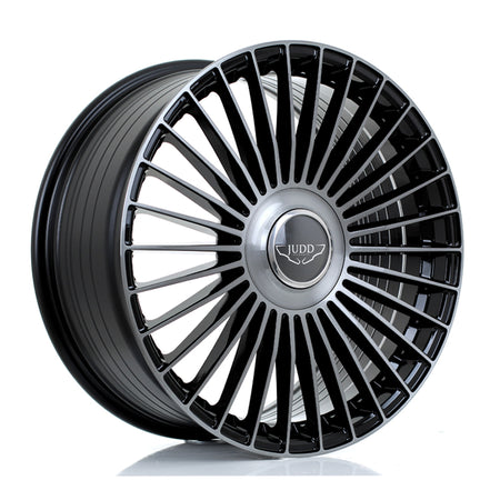 JUDD JSF9 20x9 ET25-50 5X100 GLOSS BLACK TITANIUM BRUSHED
