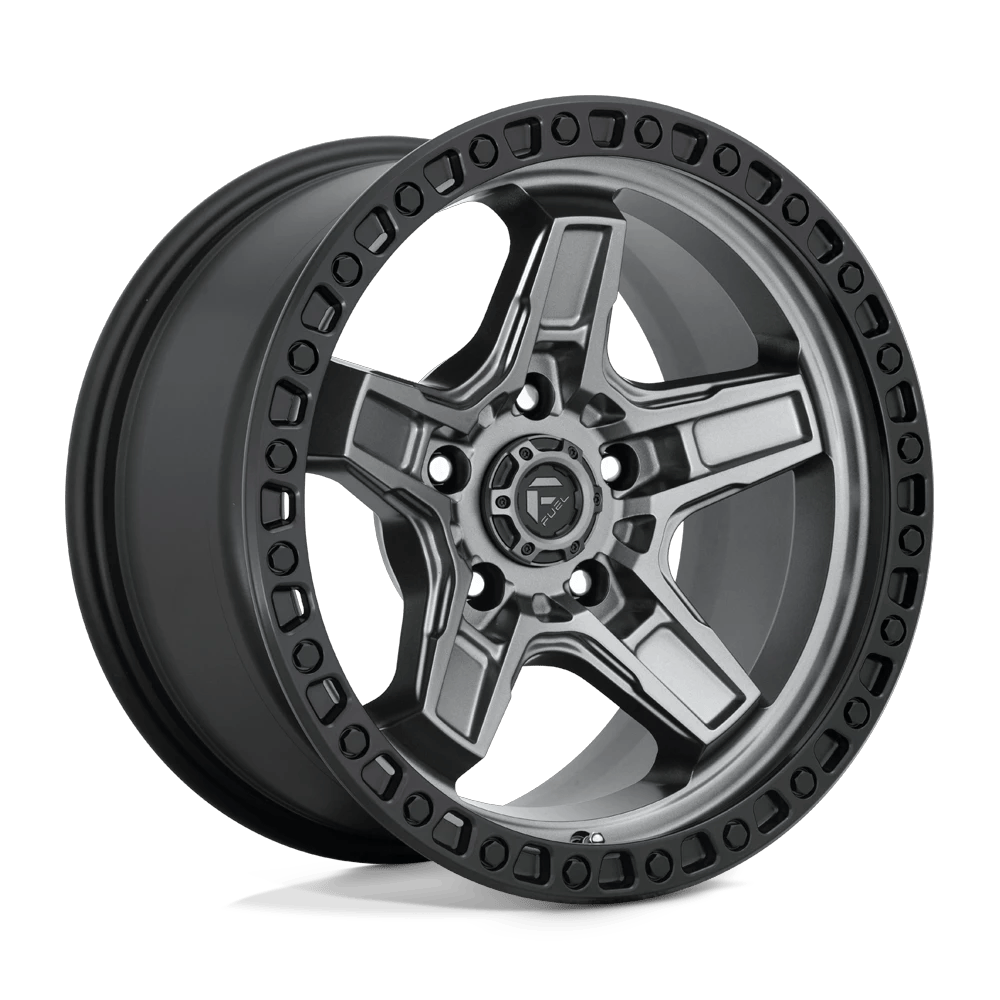 Fuel 1PC D698 KICKER 17x9 ET-12 5x127 Matte Gunmetal Black Bead Ring