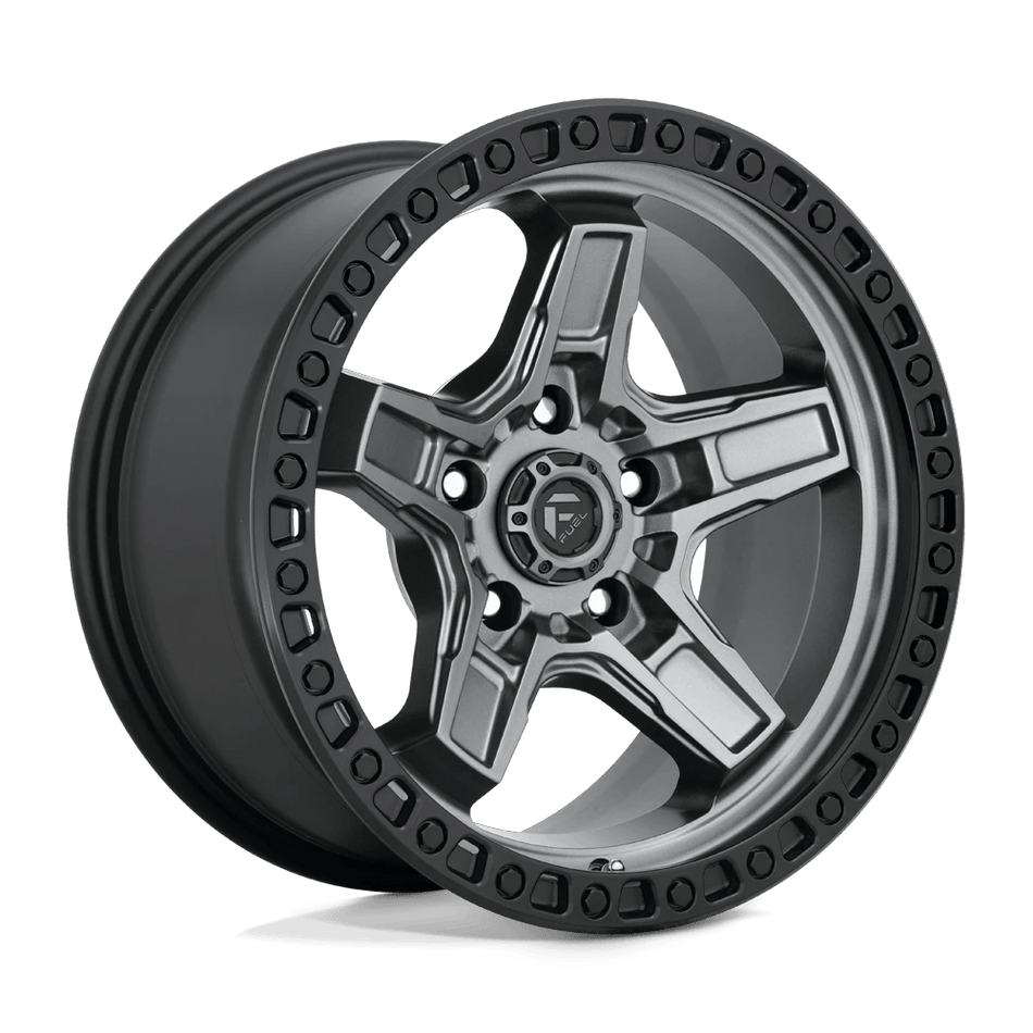 Fuel 1PC D698 KICKER 17x9 ET-12 5x127 Matte Gunmetal Black Bead Ring