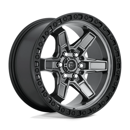 Fuel 1PC D698 KICKER 17x9 ET12 6x114.3 Matte Gunmetal Black Bead Ring