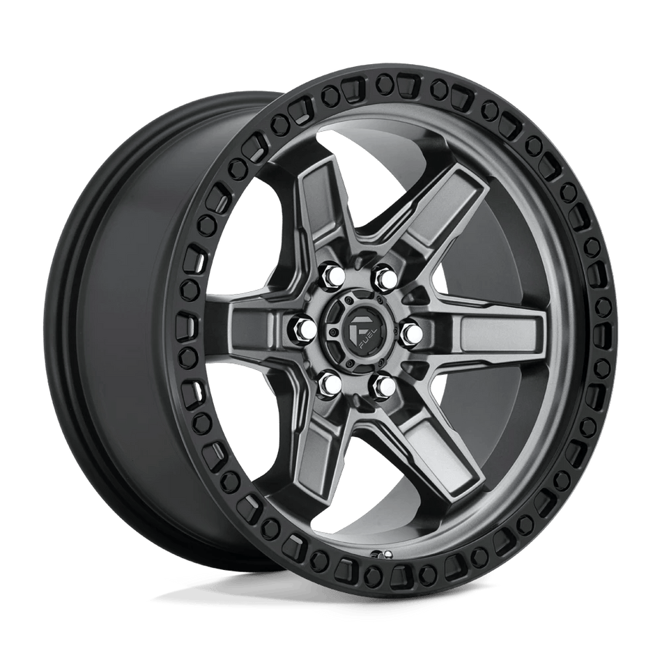 Fuel 1PC D698 KICKER 17x9 ET12 6x114.3 Matte Gunmetal Black Bead Ring