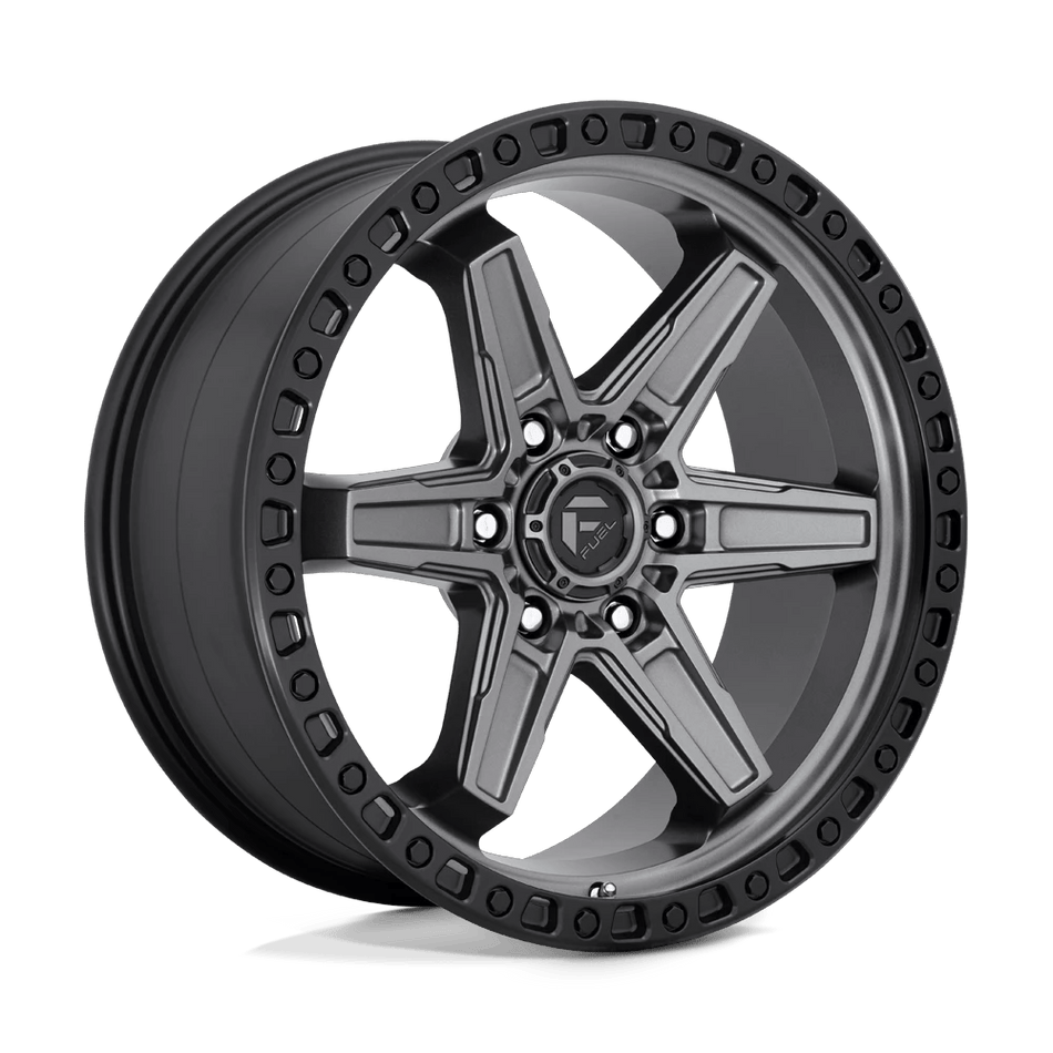 Fuel 1PC D698 KICKER 20x9 ET20 6x114.3 Matte Gunmetal Black Bead Ring