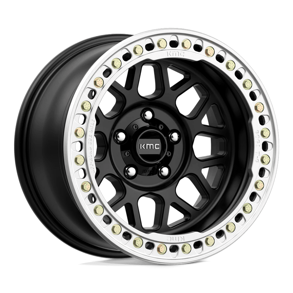 KMC KM235 GRENADE CRAWL BEADLOCK 17x9 ET-38 BLANK Satin Black
