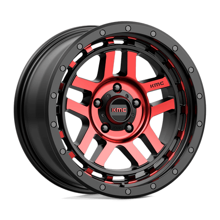 KMC KM540 RECON 18x8.5 ET0 5x127 Gloss Black Machined w/ Red Tint