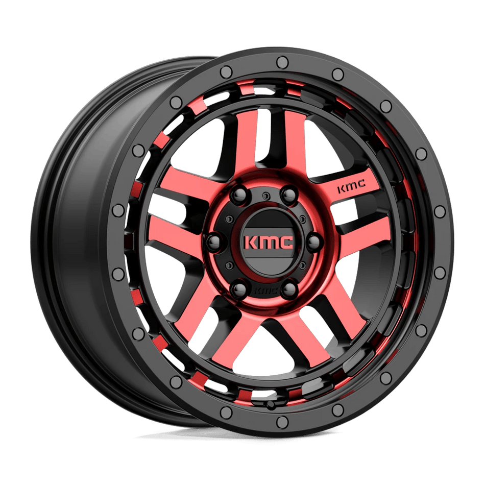 KMC KM540 RECON 18x8.5 ET18 6x139.7 Gloss Black Machined w/ Red Tint