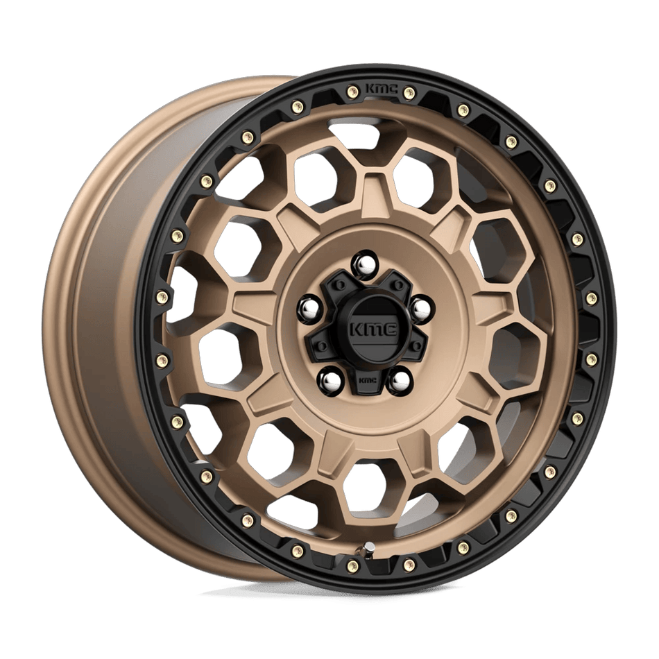 KMC KM545 TREK 17x8 ET38 5x107.9 Matte Bronze w/ Black Lip