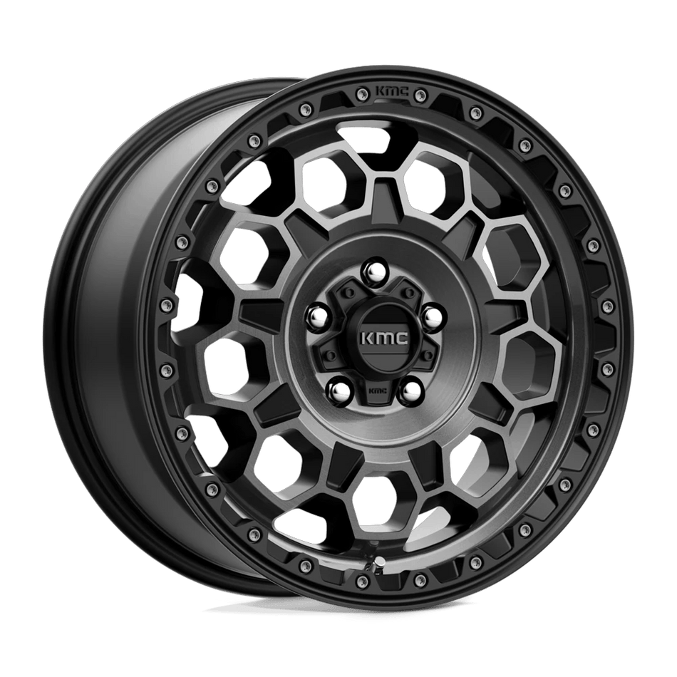 KMC KM545 TREK 17x8 ET35 5x114.3 Satin Black w/ Gray Tint