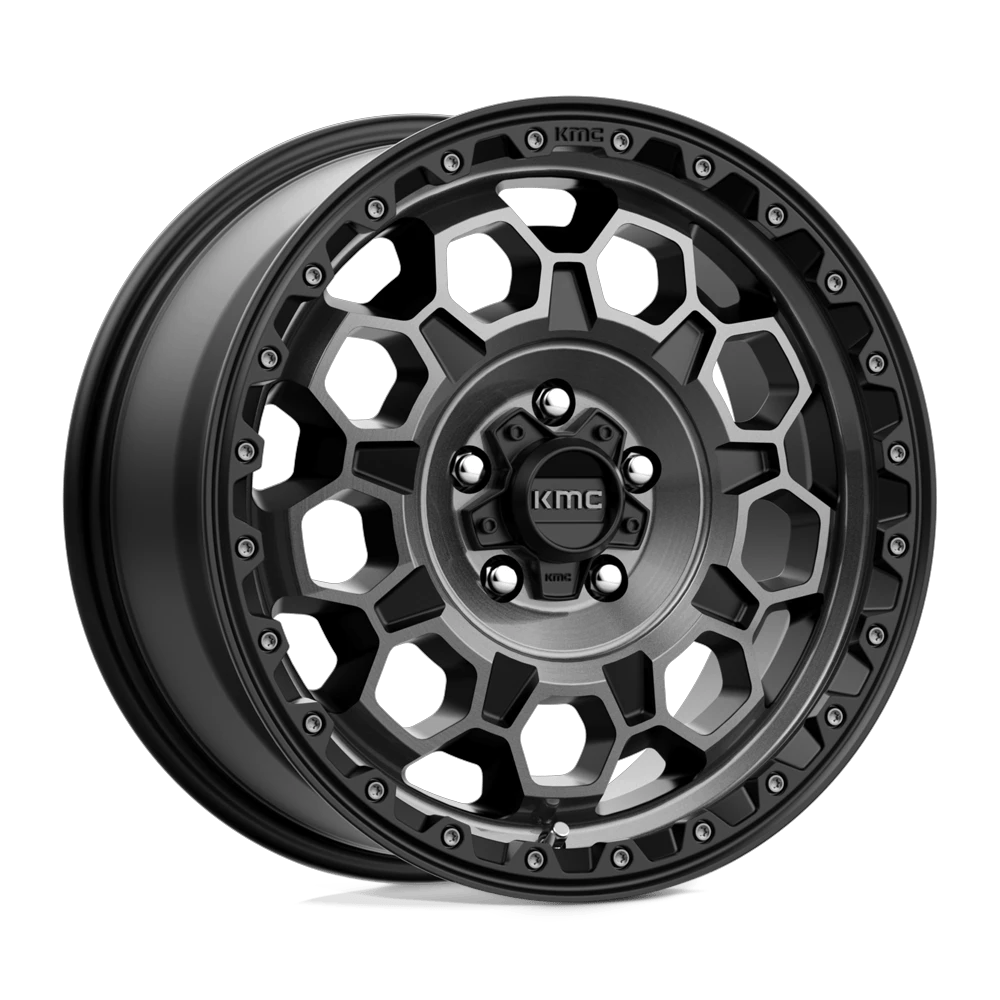 KMC KM545 TREK 17x8 ET38 5x107.9 Satin Black w/ Gray Tint
