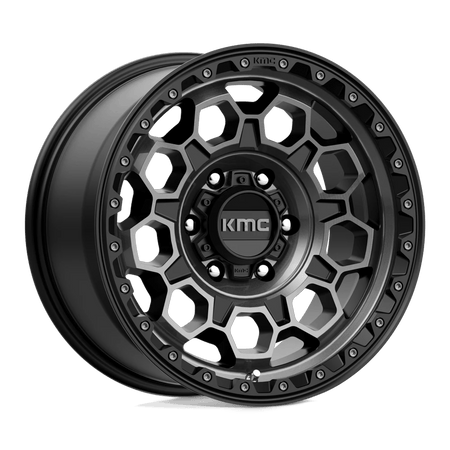 KMC KM545 TREK 17x9 ET0 6x139.7 Satin Black w/ Gray Tint