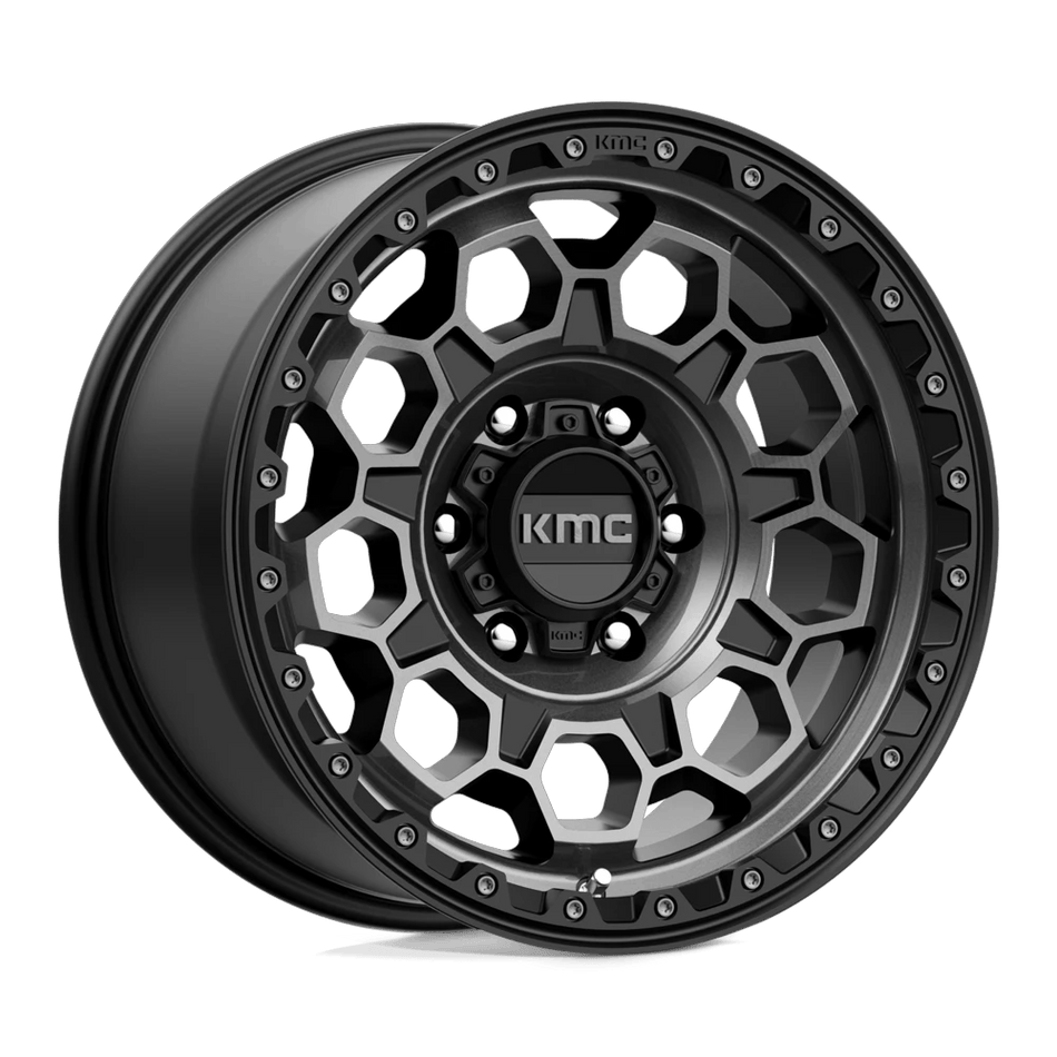 KMC KM545 TREK 17x9 ET0 6x139.7 Satin Black w/ Gray Tint