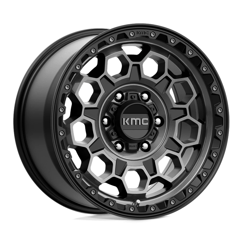 KMC KM545 TREK 17x9 ET18 6x139.7 Satin Black w/ Gray Tint