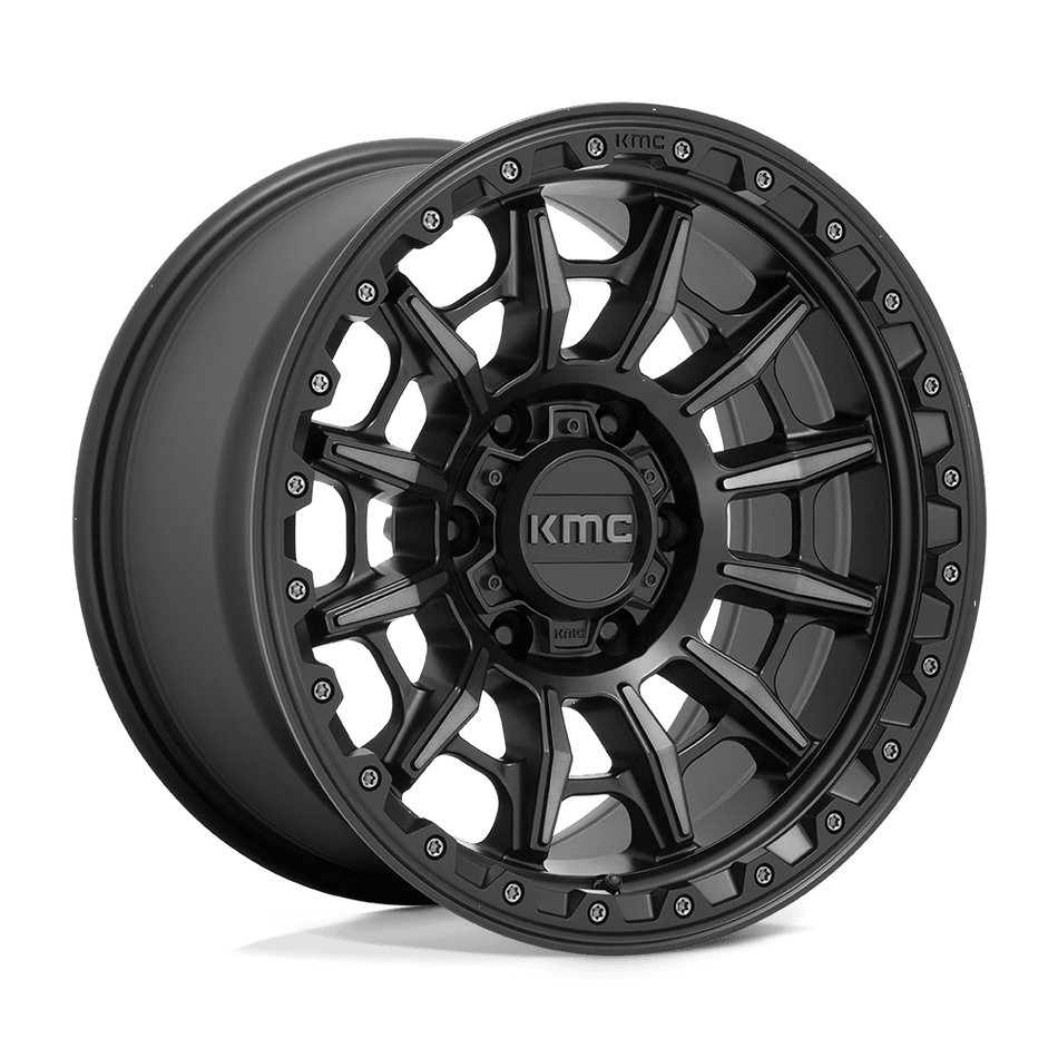 KMC KM547 CARNAGE 17x9 ET-12 5x127 Satin Black w/ Gray Tint