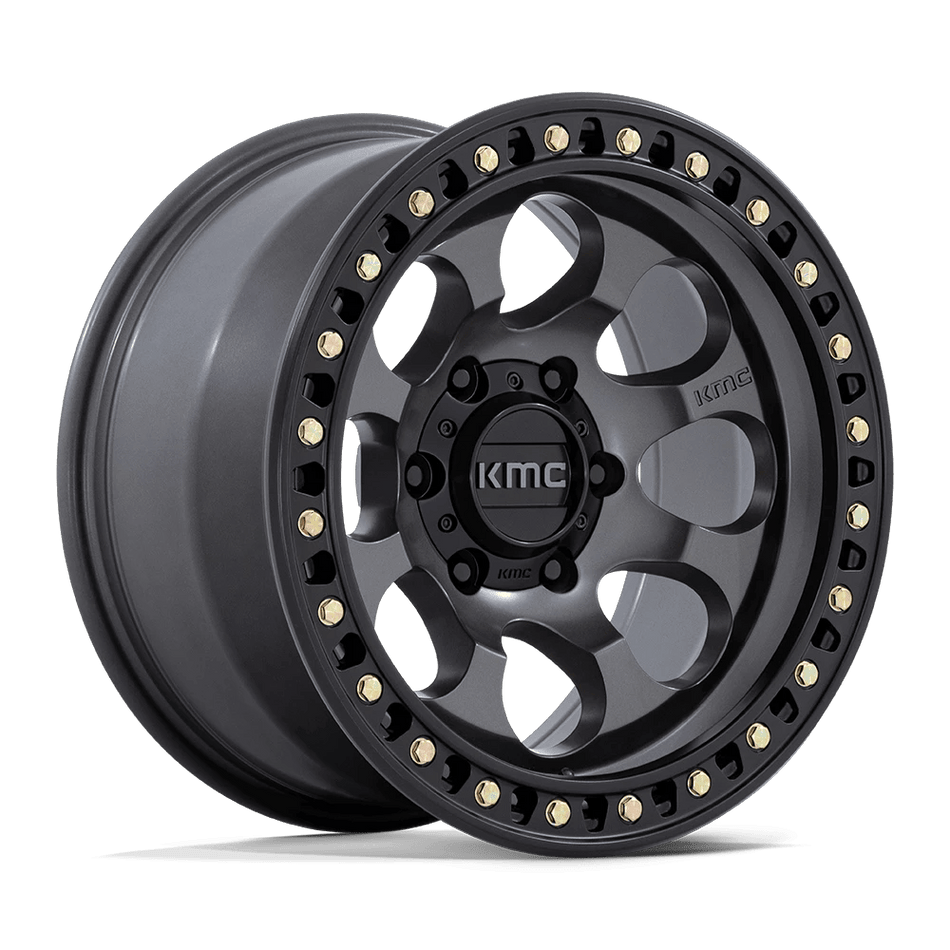 KMC KM550 RIOT SBL 17x9 ET-12 6x135 Anthracite w/ Satin Black Lip