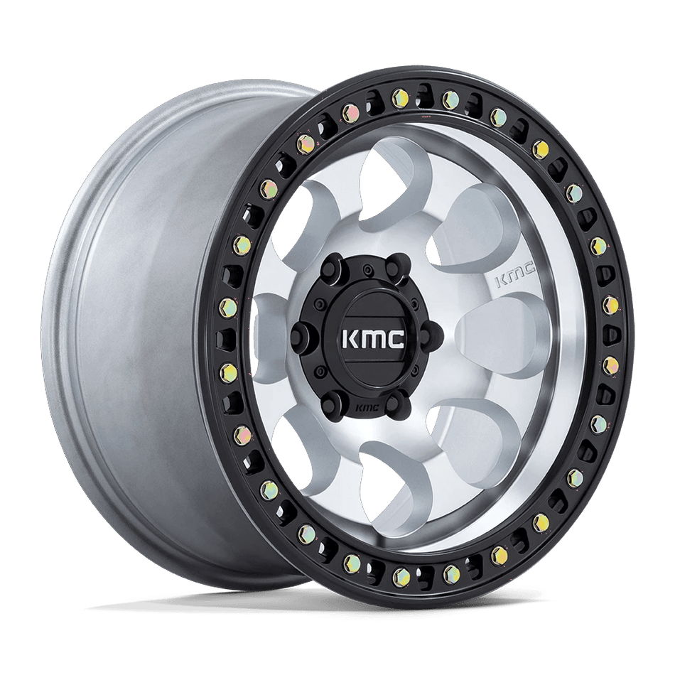 KMC KM550 RIOT SBL 18x9 ET18 6x120 Machined w/ Satin Black Lip