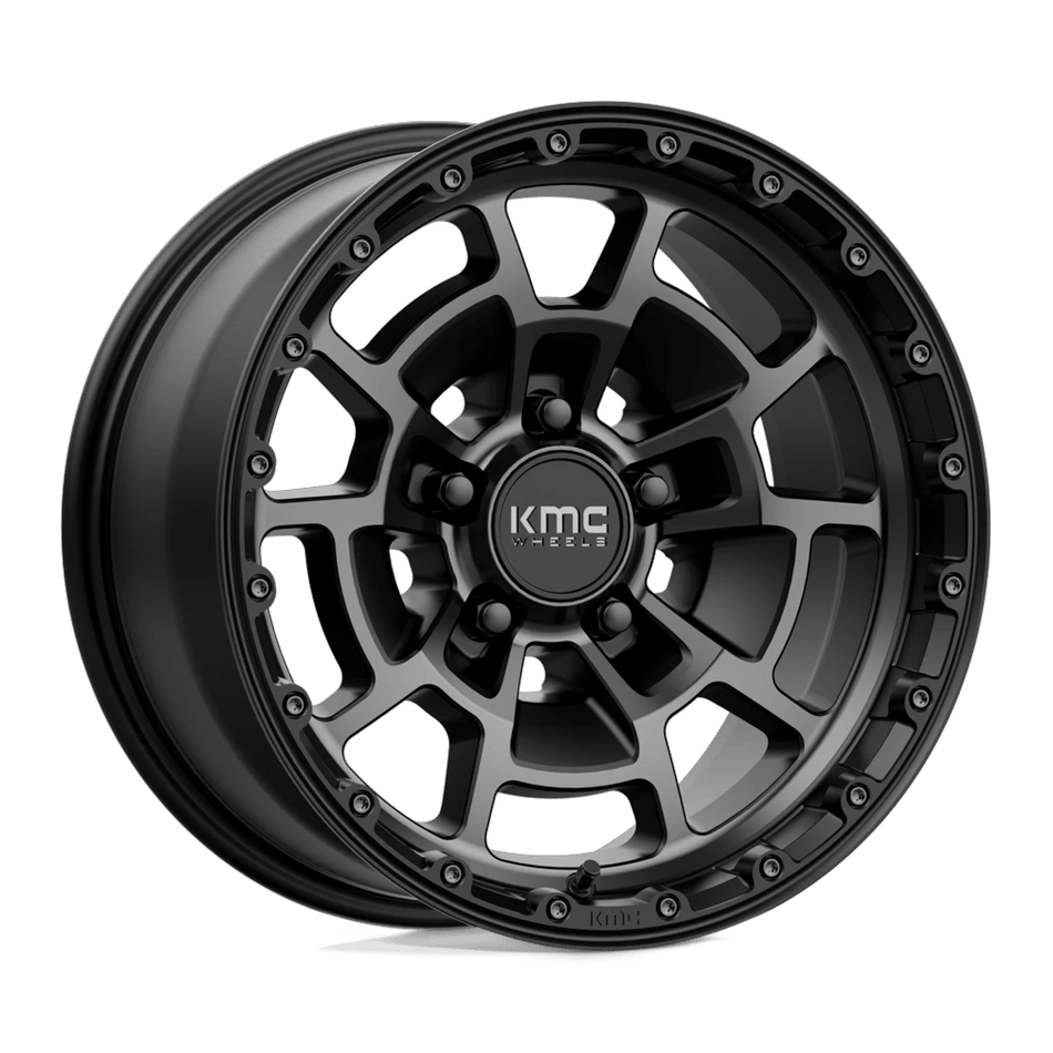 KMC KM718 SUMMIT 17x8.5 ET0 5x127 Satin Black w/ Gray Tint