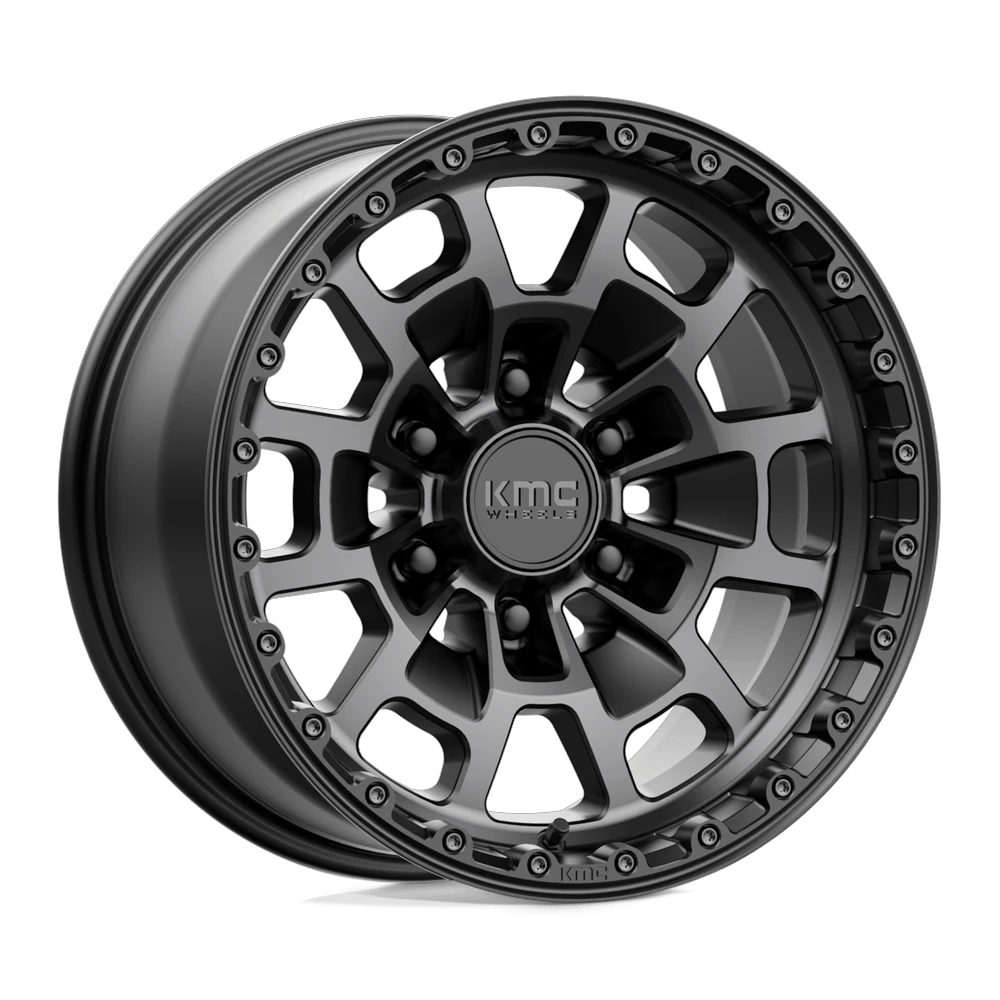 KMC KM718 SUMMIT 17x8.5 ET0 6x139.7 Satin Black w/ Gray Tint
