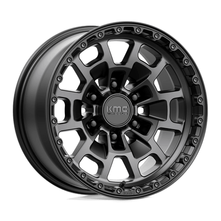 KMC KM718 SUMMIT 17x8.5 ET0 6x139.7 Satin Black w/ Gray Tint