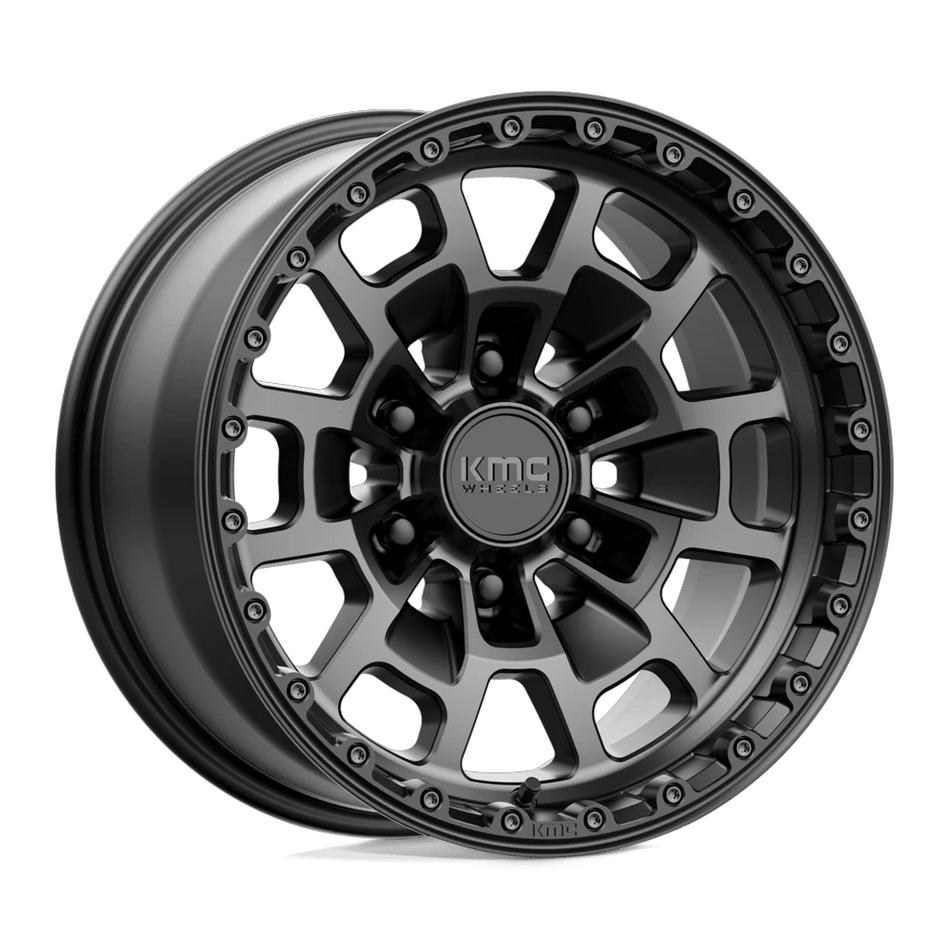 KMC KM718 SUMMIT 17x8.5 ET0 6x139.7 Satin Black w/ Gray Tint