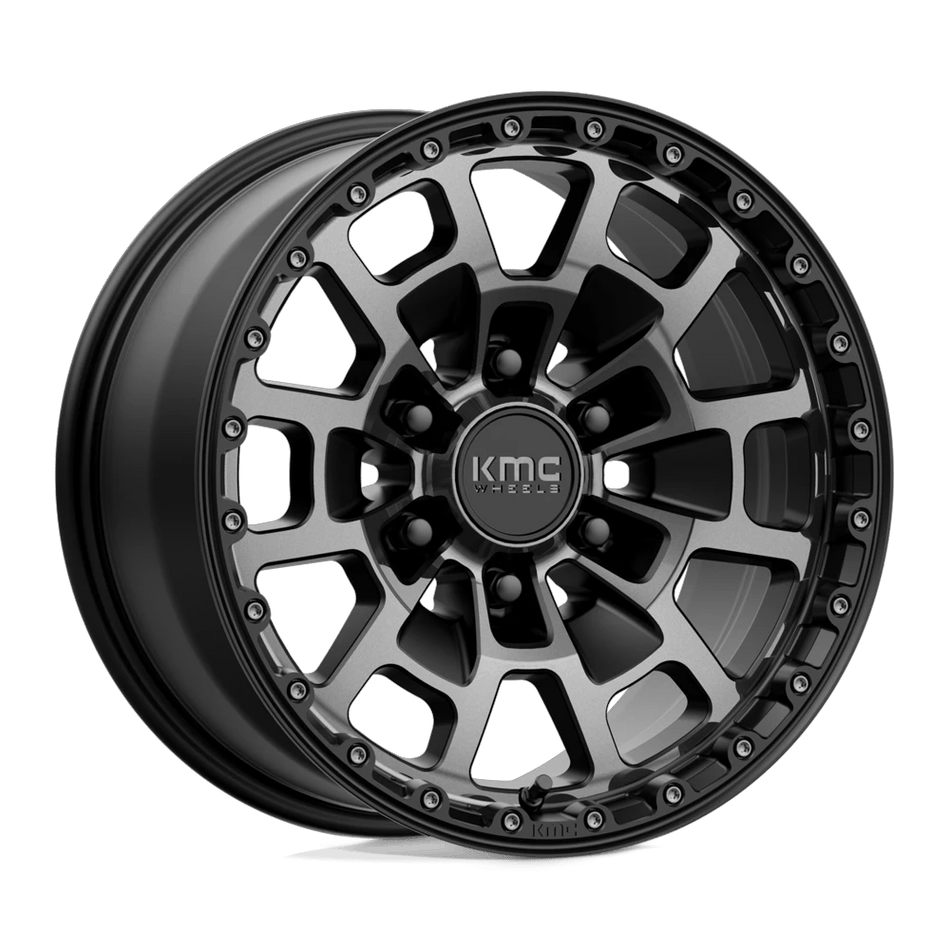 KMC KM718 SUMMIT 17x8.5 ET18 6x139.7 Satin Black w/ Gray Tint