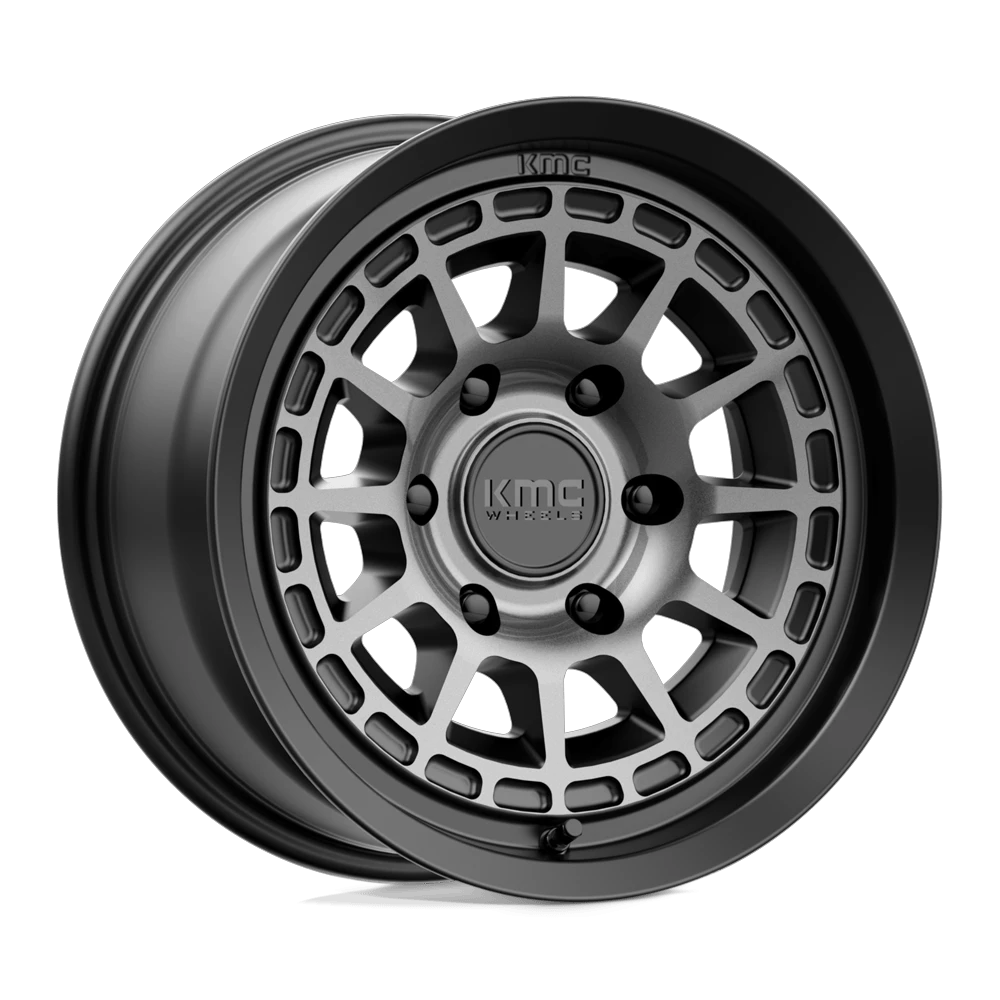 KMC KM719 CANYON 17x8 ET20 6x139.7 Satin Black w/ Gray Tint