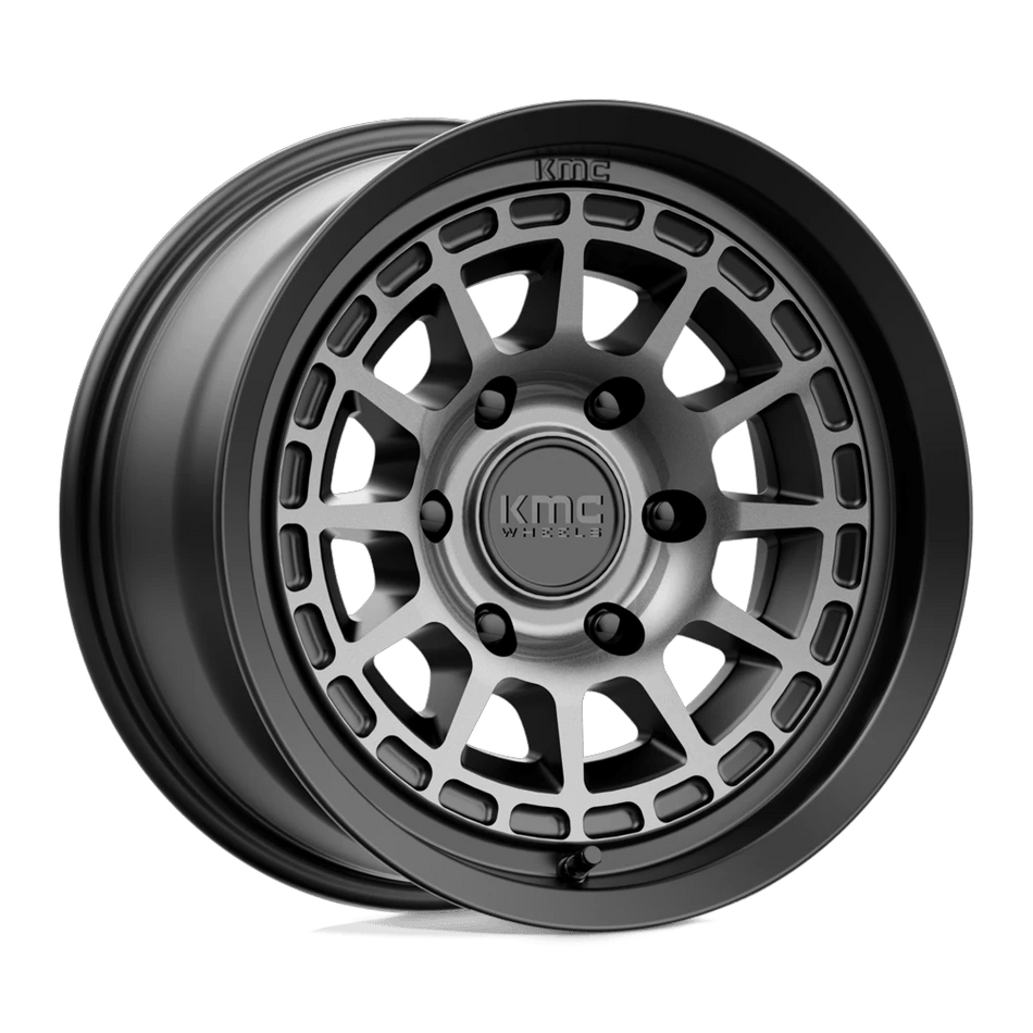 KMC KM719 CANYON 17x8 ET20 6x139.7 Satin Black w/ Gray Tint