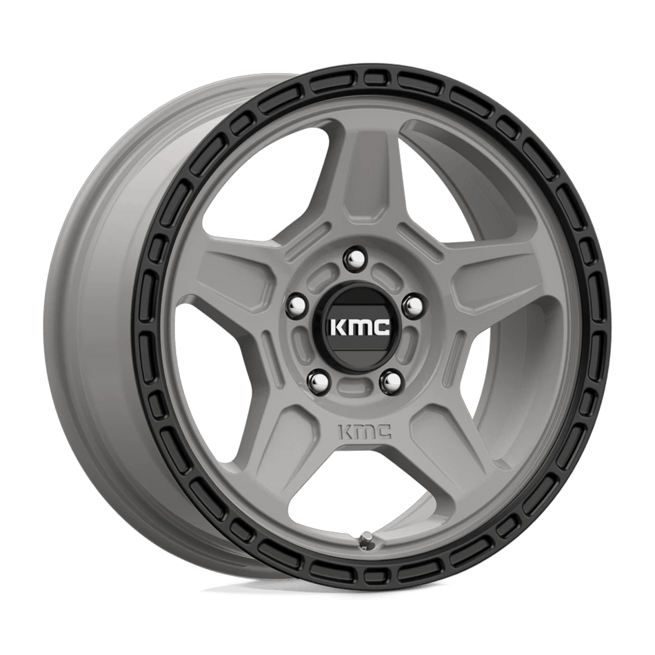 KMC KM721 ALPINE 16x7 ET15 5x114.3 Satin Gray w/ Black Lip