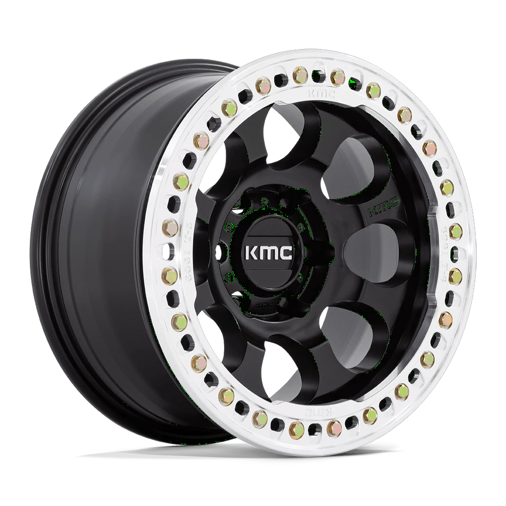 KMC KM237 RIOT BEADLOCK 17x8.5 ET0 6x139.7 Satin Black w/ Machined Ring