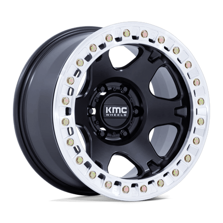 KMC KM238 VI BEADLOCK 17x9 ET1 6x139.7 Satin Black w/ Machined Ring