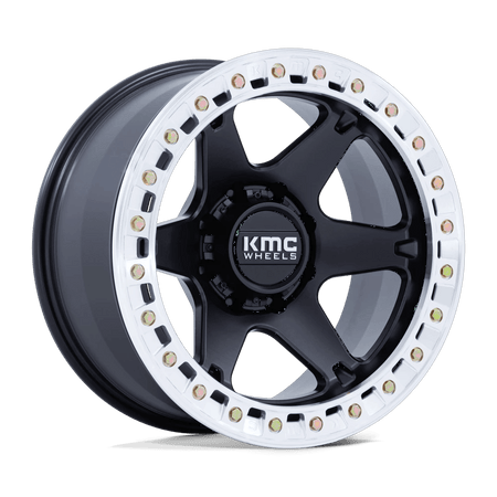KMC KM238 VI BEADLOCK 20x10 ET-48 BLANK Satin Black w/ Machined Ring