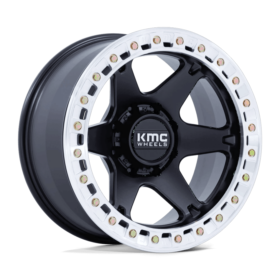 KMC KM238 VI BEADLOCK 20x10 ET-48 8x165.1 Satin Black w/ Machined Ring