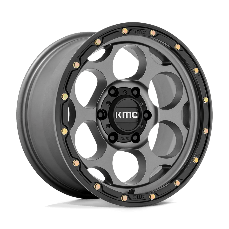 KMC KM541 DIRTY HARRY 17x9 ET-12 6x139.7 Satin Gray w/ Black Lip
