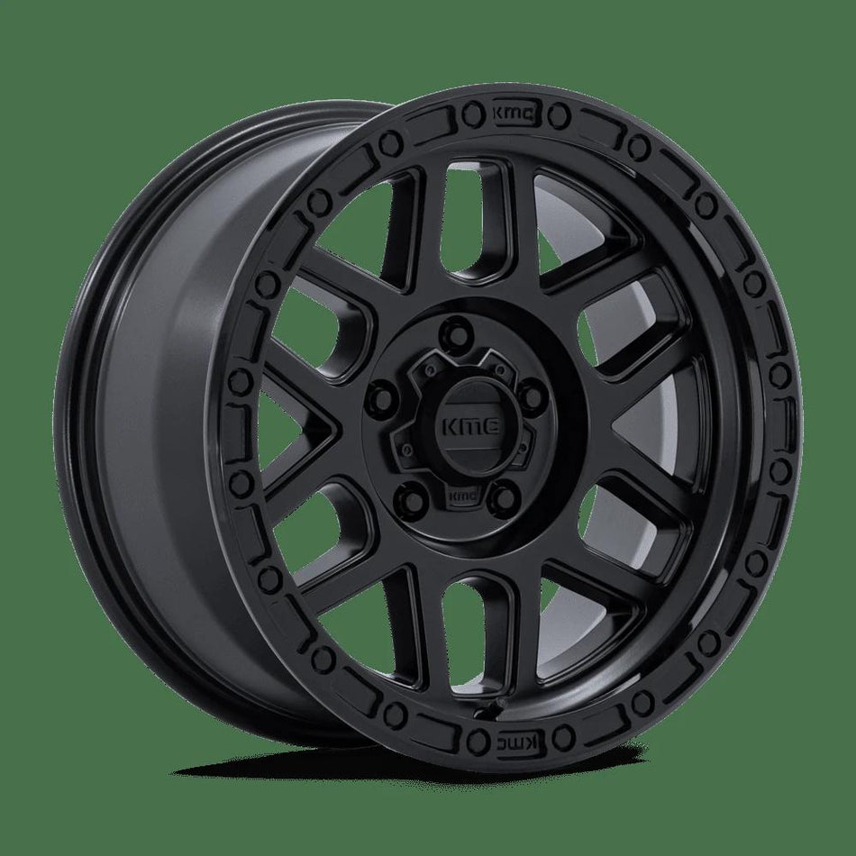 KMC KM544 MESA 18x9 ET25 5x150 Satin Black w/ Gloss Black Lip