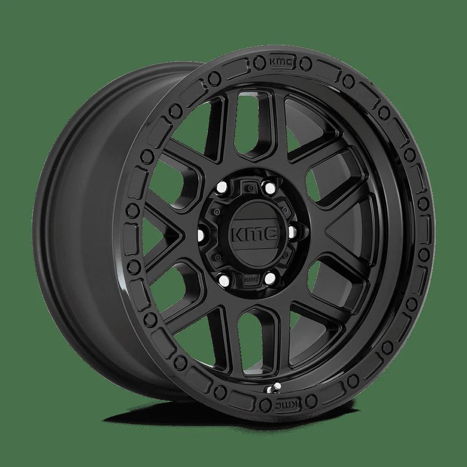 KMC KM544 MESA 18x9 ET18 6x120 Satin Black w/ Gloss Black Lip