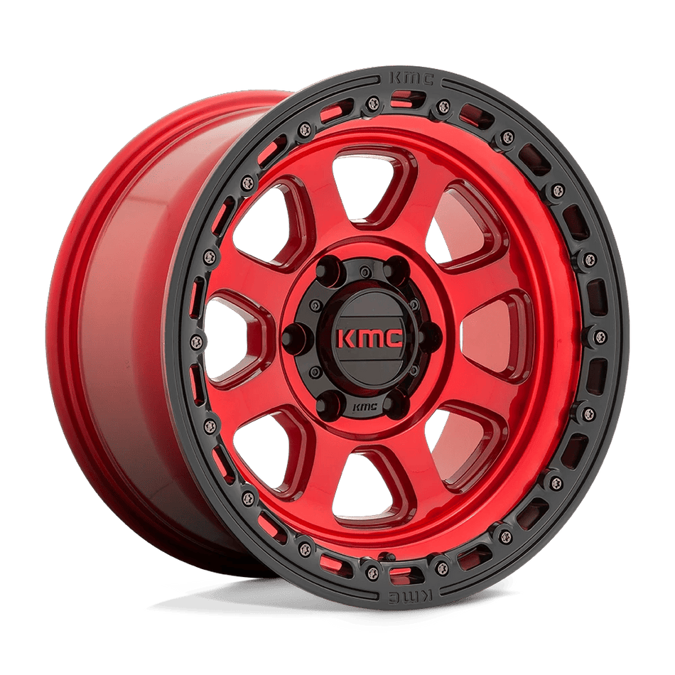 KMC KM548 CHASE 18x9 ET18 8x180 Candy Red w/ Black Lip
