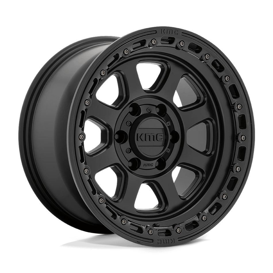 KMC KM548 CHASE 18x9 ET0 8x180 Satin Black w/ Gloss Black Lip