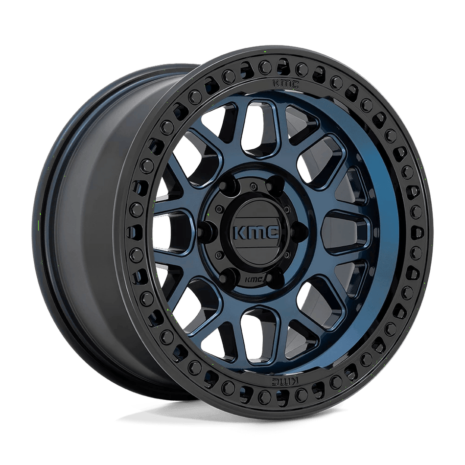 KMC KM549 GRS 17x9 ET18 5x139.7 Midnight Blue w/ Gloss Black Lip