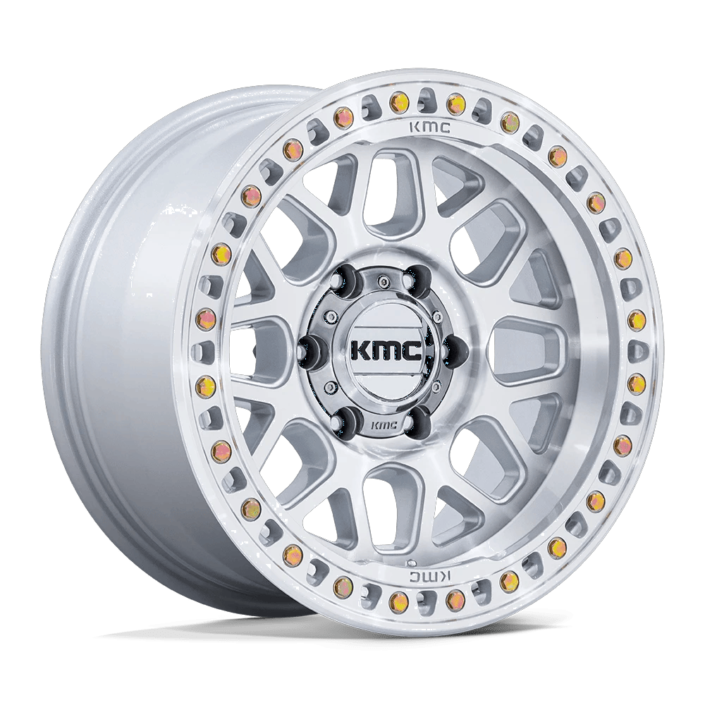 KMC KM549 GRS 17x8.5 ET0 5x139.7 Gloss Silver w/ Machined Face