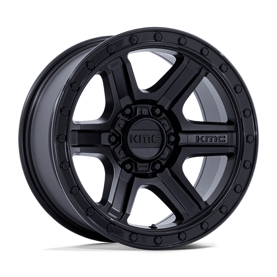 KMC KM551 OUTRUN 17x8.5 ET-10 6x139.7 Matte Black w/ Gloss Black Lip