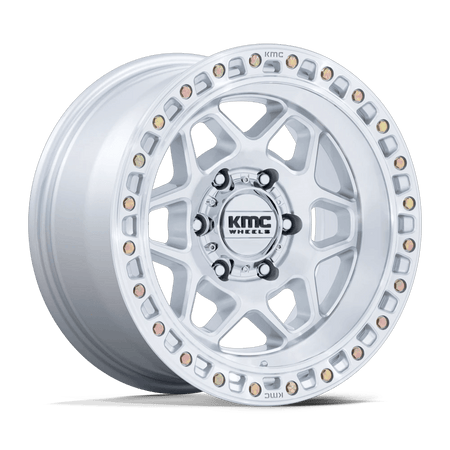 KMC KM553 TORX 17x9 ET-12 6x139.7 Gloss Silver w/ Machined Face