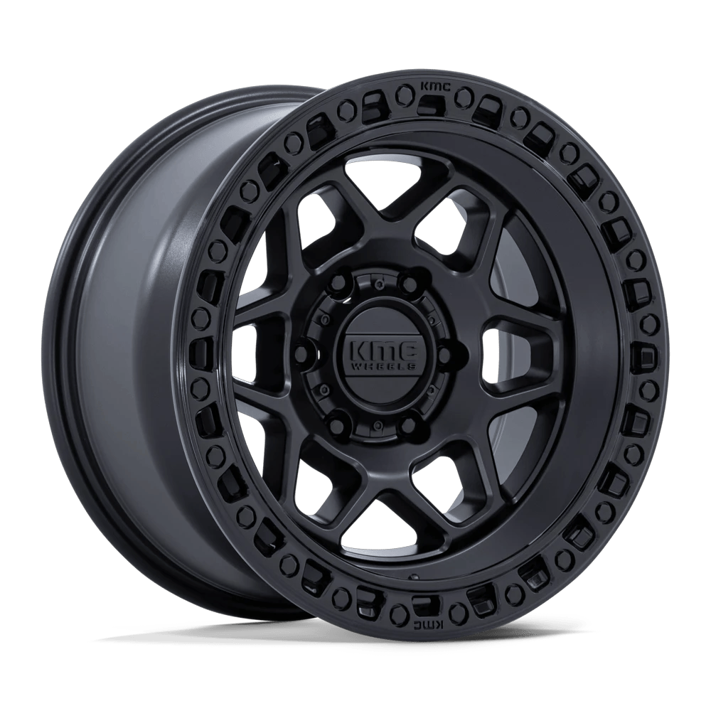 KMC KM553 TORX 17x9 ET-12 6x135 Matte Black w/ Gloss Black Lip