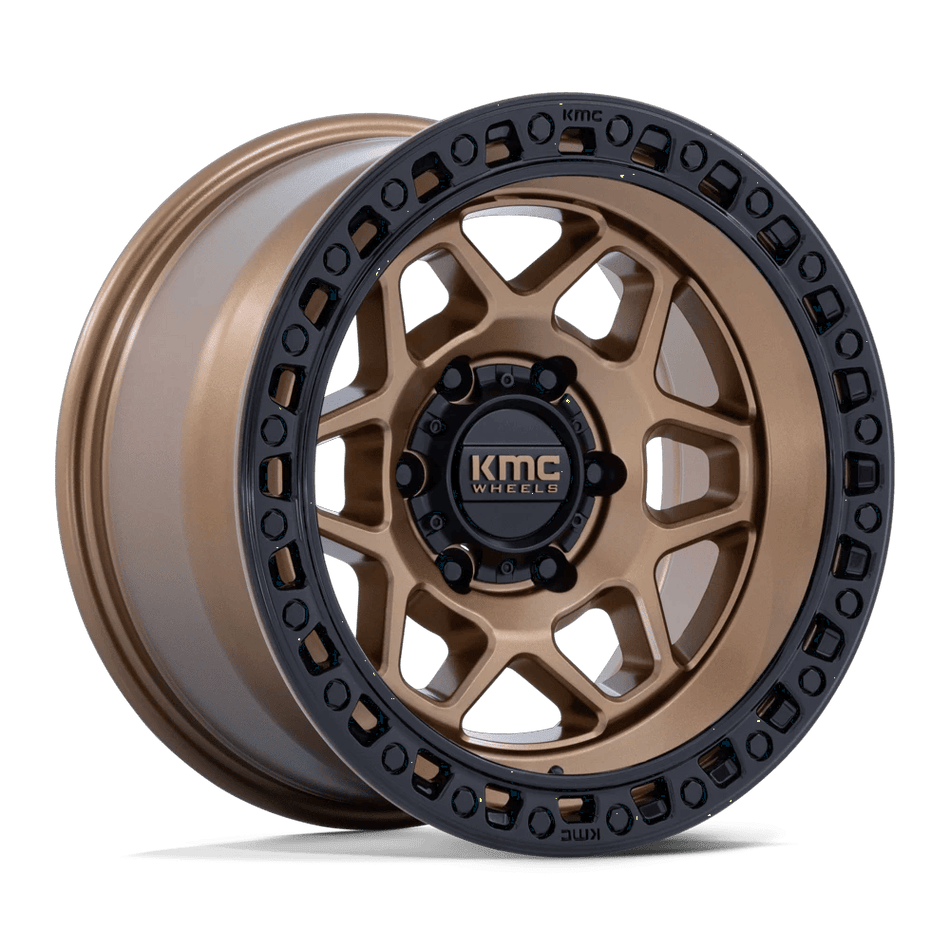 KMC KM553 TORX 17x8.5 ET0 6x120 Matte Bronze w/ Gloss Black Lip