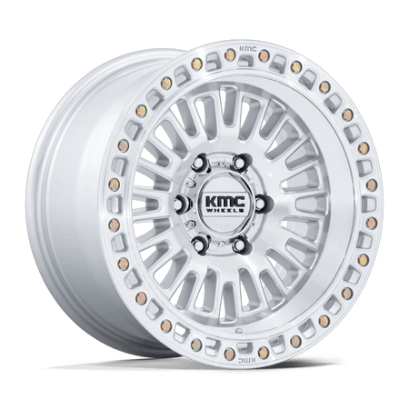 KMC KM554 AZTEC 17x8.5 ET25 6x139.7 Gloss Silver w/ Machined Face