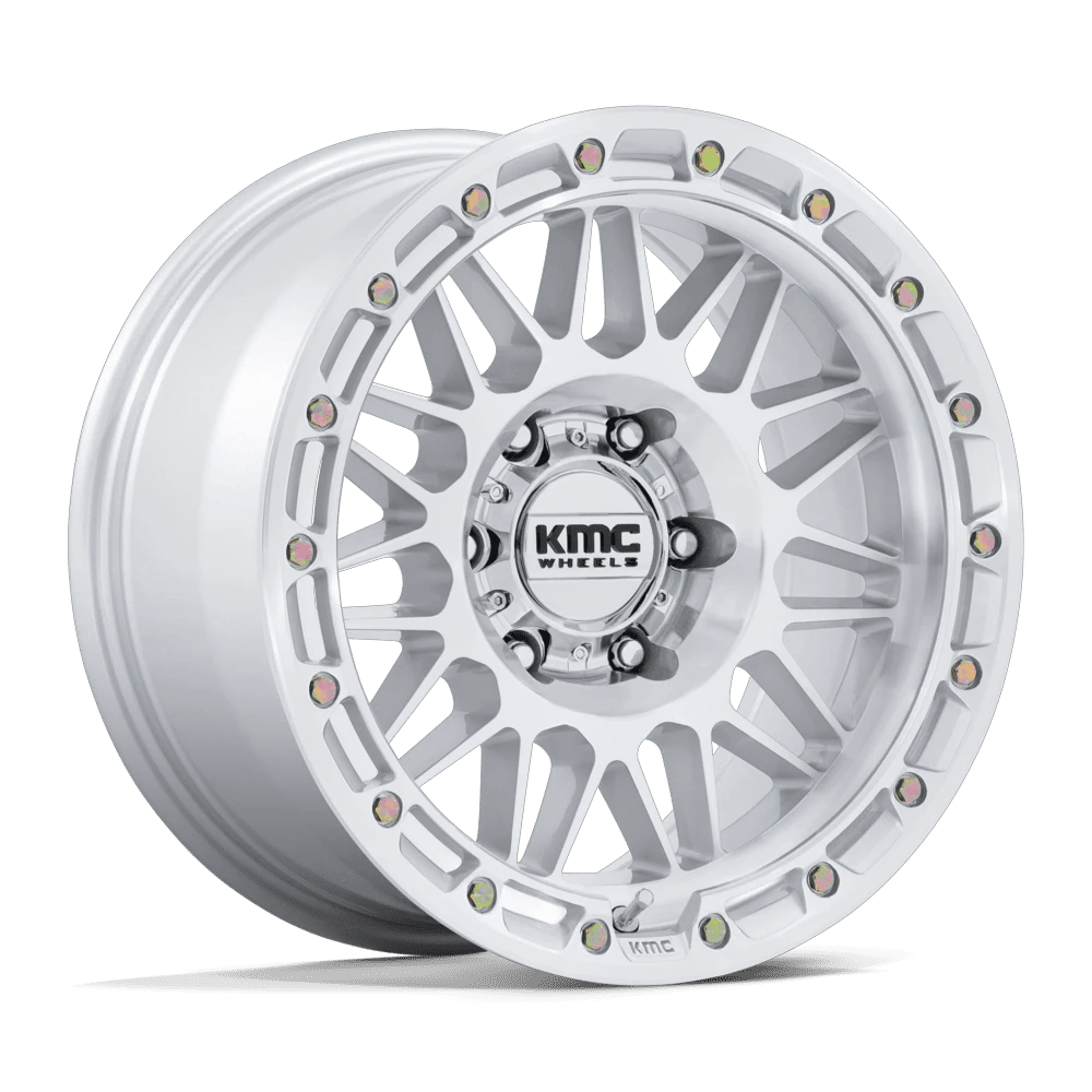 KMC KM555 ATTACK 17x8.5 ET25 6x139.7 Gloss Silver w/ Machined Face