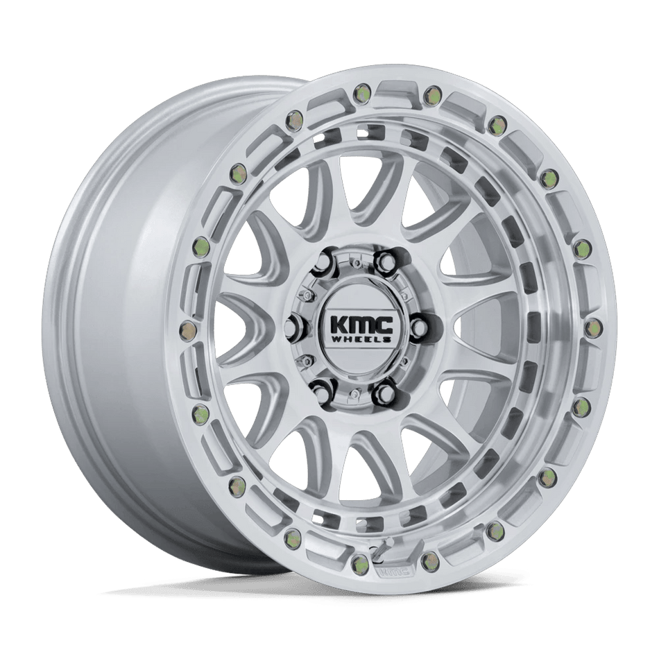 KMC KM556 CRUX 17x8.5 ET25 6x114.3 Gloss Silver w/ Machined Face