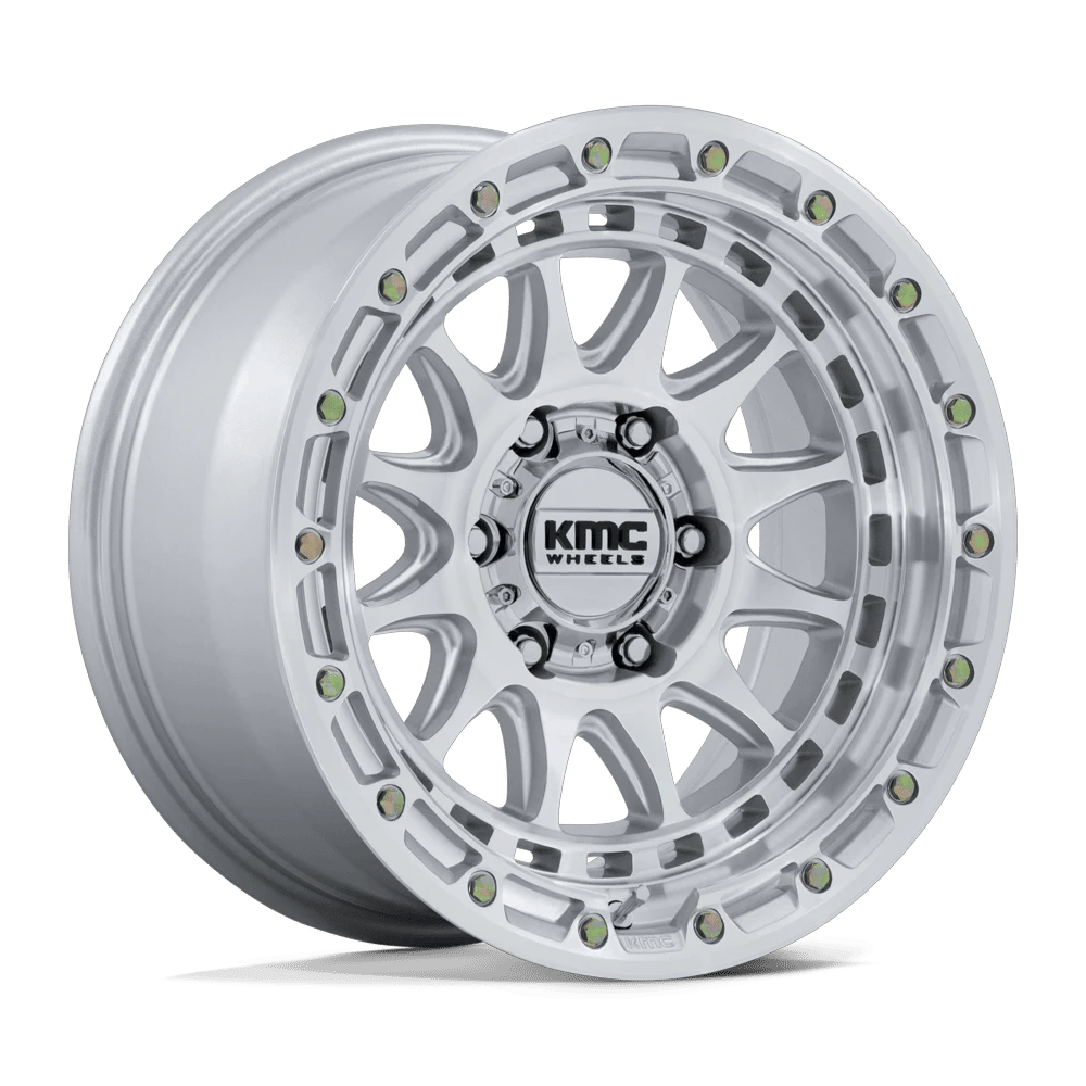 KMC KM556 CRUX 17x8.5 ET0 6x139.7 Gloss Silver w/ Machined Face