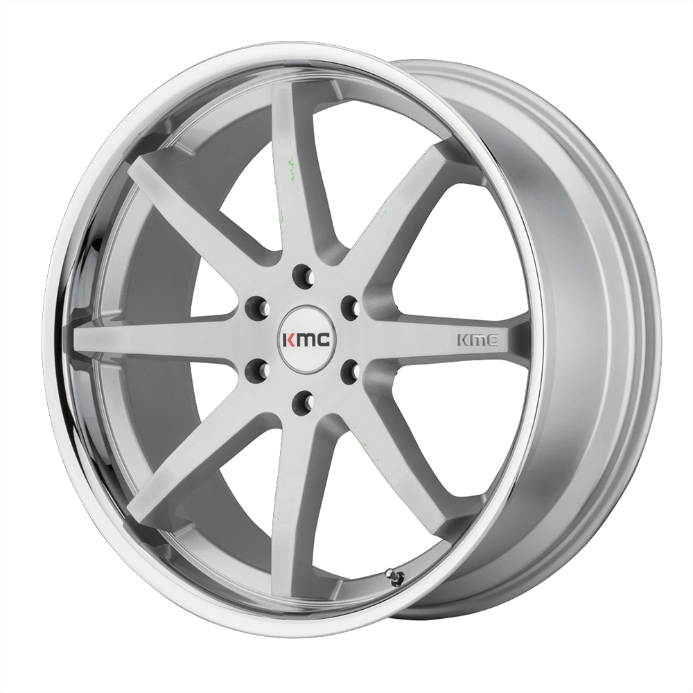 KMC KM715 REVERB 20x9 ET30 5x114.3 Brushed Silver w/ Chrome Lip