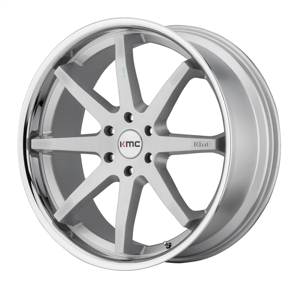 KMC KM715 REVERB 20x9 ET30 5x114.3 Brushed Silver w/ Chrome Lip