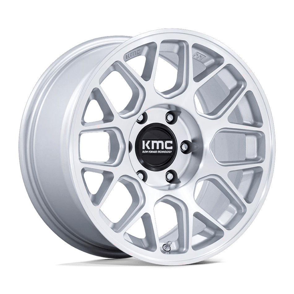 KMC KM730 HATCHET 17x8.5 ET-10 5x127 Gloss Silver w/ Machined Face